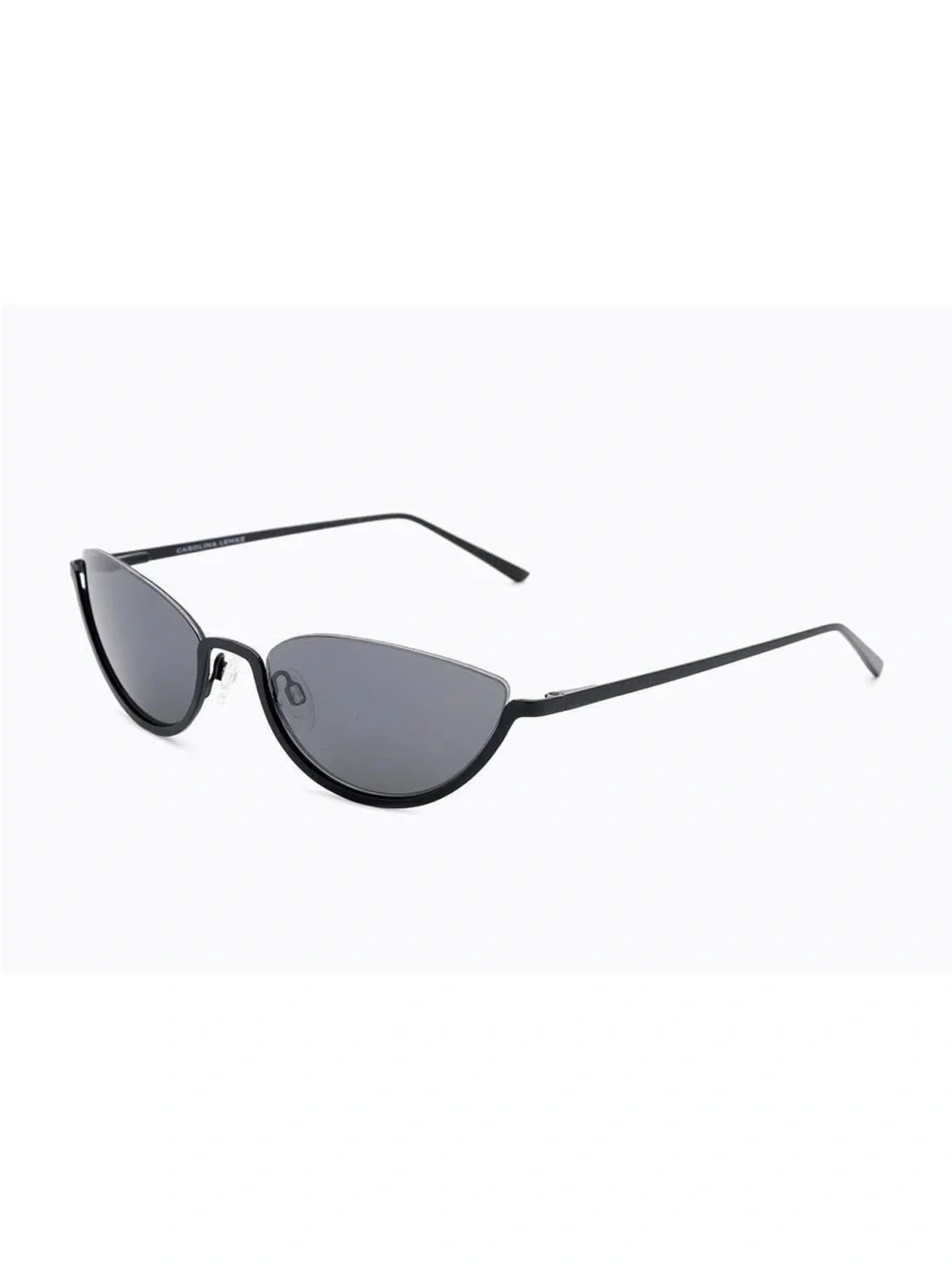 Slim Cat-Eye Metal Sunglasses in Black 3287-01